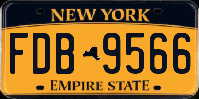 NY license plate FDB9566