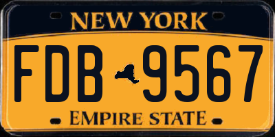 NY license plate FDB9567