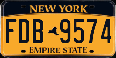 NY license plate FDB9574