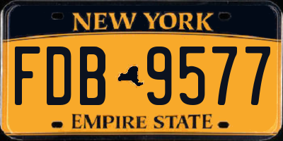 NY license plate FDB9577