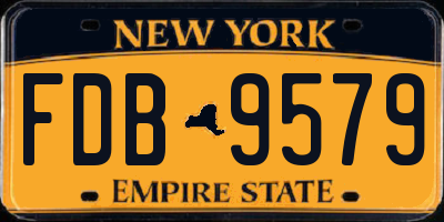NY license plate FDB9579