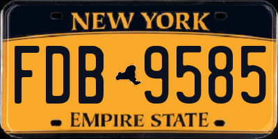 NY license plate FDB9585