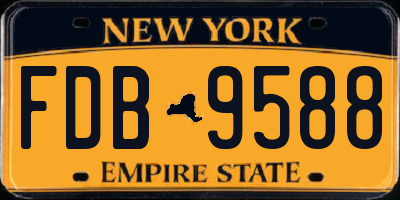 NY license plate FDB9588