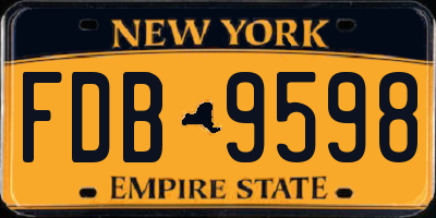 NY license plate FDB9598