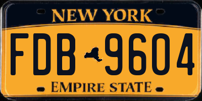 NY license plate FDB9604