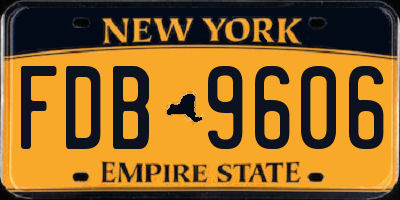 NY license plate FDB9606