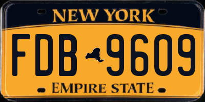 NY license plate FDB9609