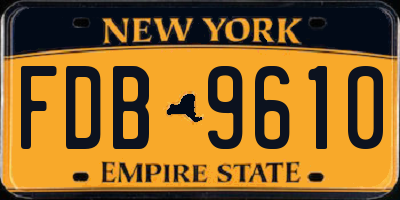 NY license plate FDB9610