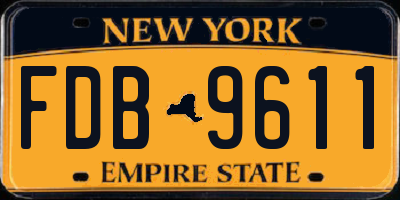 NY license plate FDB9611