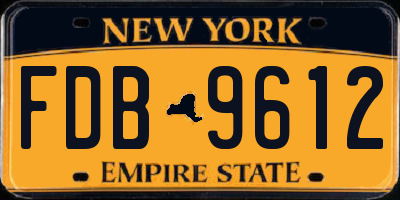 NY license plate FDB9612