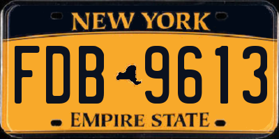 NY license plate FDB9613