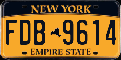 NY license plate FDB9614