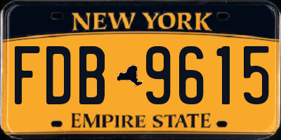 NY license plate FDB9615