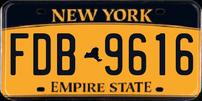 NY license plate FDB9616