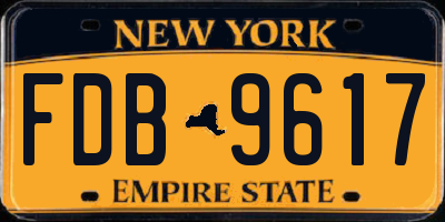 NY license plate FDB9617