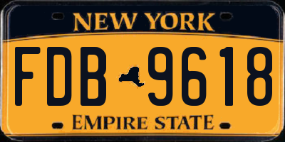 NY license plate FDB9618