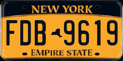 NY license plate FDB9619