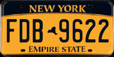 NY license plate FDB9622
