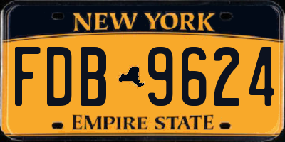 NY license plate FDB9624