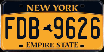 NY license plate FDB9626