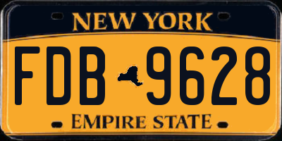 NY license plate FDB9628