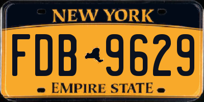 NY license plate FDB9629