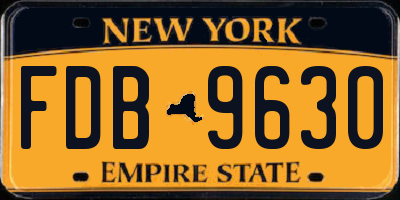 NY license plate FDB9630