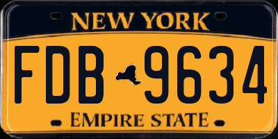 NY license plate FDB9634