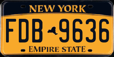NY license plate FDB9636
