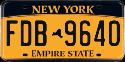 NY license plate FDB9640