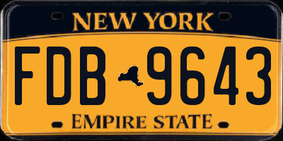 NY license plate FDB9643