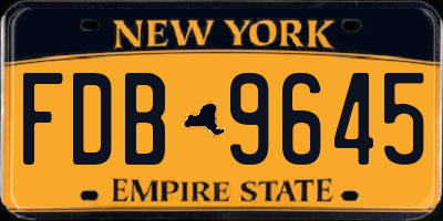 NY license plate FDB9645