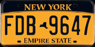 NY license plate FDB9647