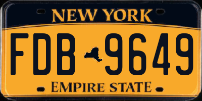 NY license plate FDB9649