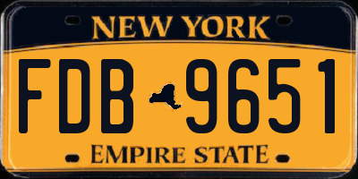 NY license plate FDB9651