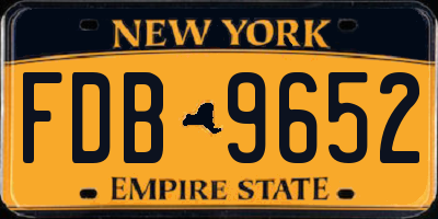 NY license plate FDB9652