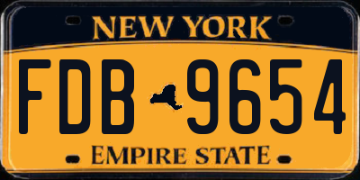 NY license plate FDB9654