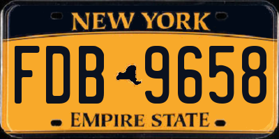NY license plate FDB9658
