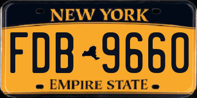 NY license plate FDB9660