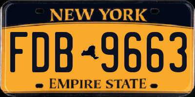 NY license plate FDB9663