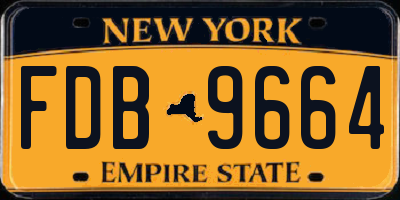 NY license plate FDB9664