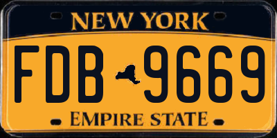 NY license plate FDB9669