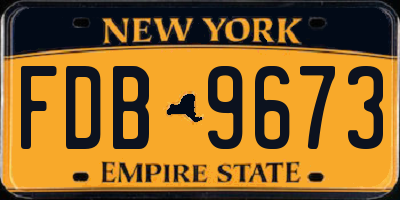 NY license plate FDB9673