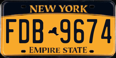 NY license plate FDB9674