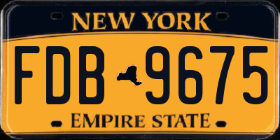 NY license plate FDB9675