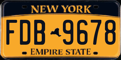 NY license plate FDB9678