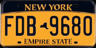 NY license plate FDB9680