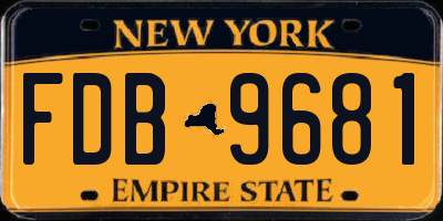 NY license plate FDB9681