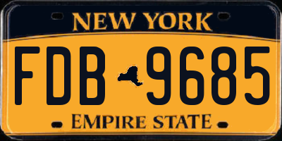 NY license plate FDB9685