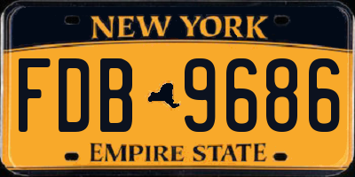NY license plate FDB9686